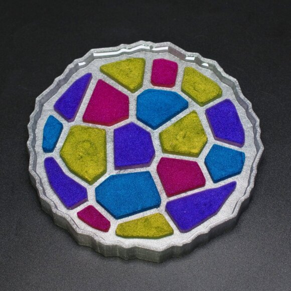 Colorful Mosaic Coasters – Set of 2 | Coffee Coasters | Wine Coasters - Picture 4 of 5